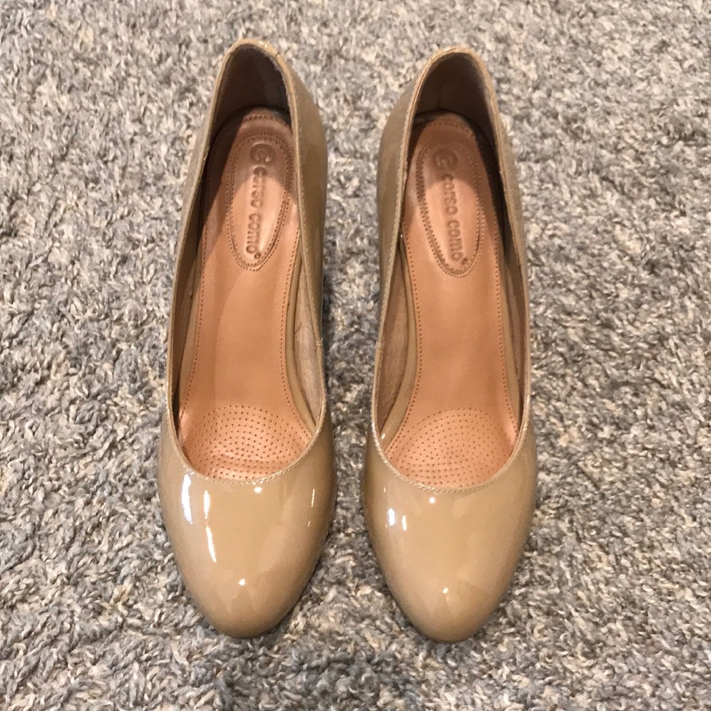 Corso Como patent leather heels- tan